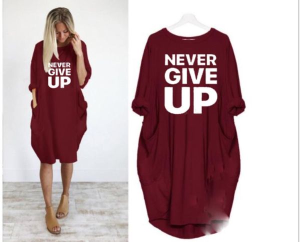 

womens designer plus size dresses long sleeve letter print loose dress fashion casual women clothes
