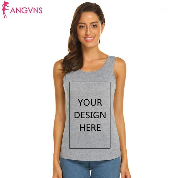 

angvns vests fashion persionalized custom tanks shirt custom p text printed diy sleeveless o-neck tees, White