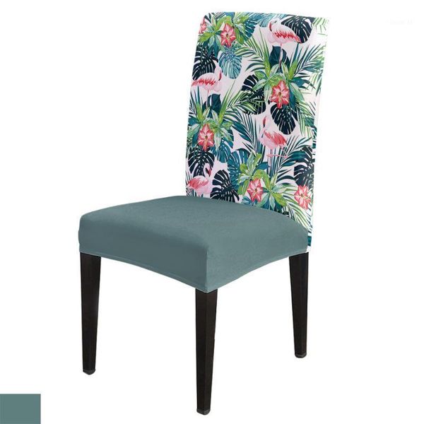 

flamingo leaves tropic dining chair cover spandex elastic print slipcovers furniture cover kitchen wedding supplies1