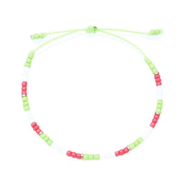 

green red white glass seed bead waxed thread friendship bracelets handmade summer waterproof swim surf bracelet femme homme gift, Black