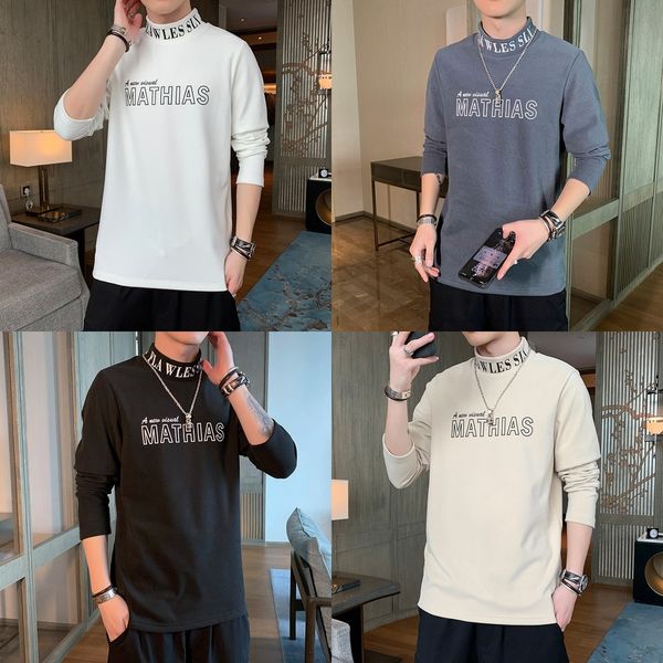 

frcyi мужская с длинным рукавом осень тенденции моды потерять корейский персонализированных длинный бренд футболка ины моды рукав футболки м, Blue