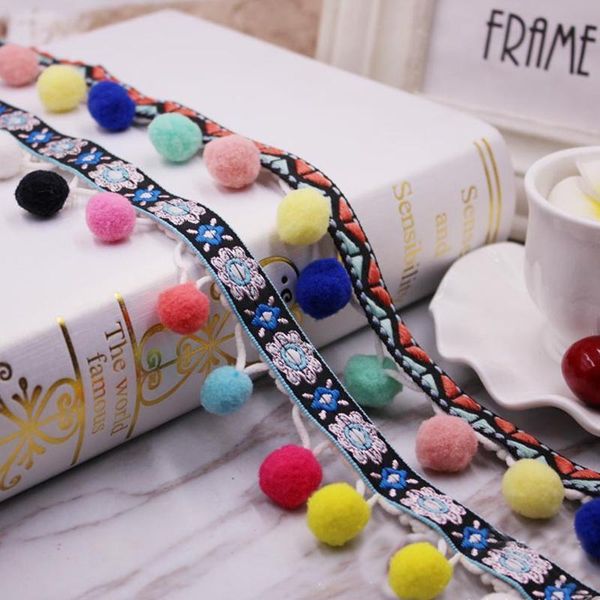 

10yards diy accessories tassel small hair ball cotton bohemian tassel trimming fringes for sewing clothes curtains decoration h jllsrw