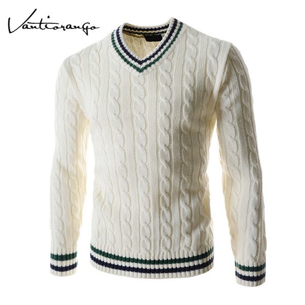 

vantiorango men sweater new fashion preppy style v-neck full sleeve patchwork casual slim pullovers sweater ltt00089, White;black