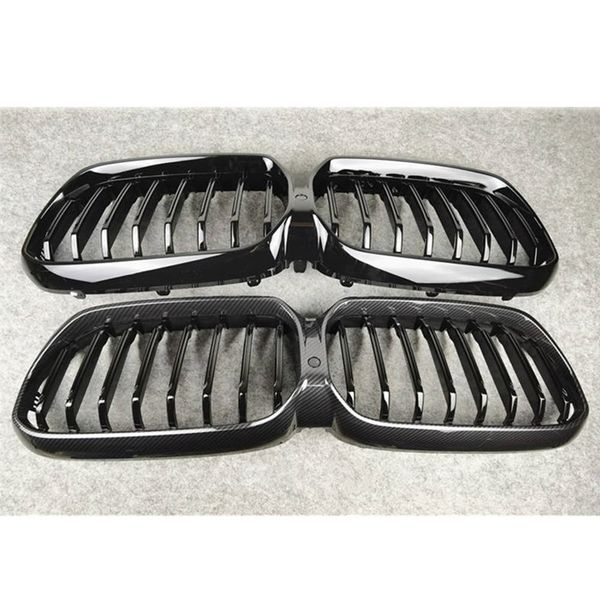 

1 шт. стайлинг автомобиля 1-slat / 2-слайд ab abs auto frone bumber grille для b-mw 5 серии g30 g38 2021 из углеродного волокна почек сетки