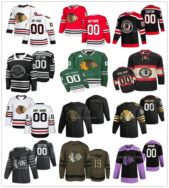 

stitched 2021 reverse retro 88 patrick kane 19 jonathan toews 12 alex debrincat 2 duncan keith 9 bobby hull 74 nicolas beaudin jerseys, Black;red