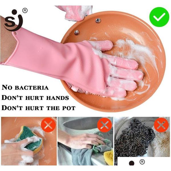 

magic sile dish washing gloves kitchen accessories dishwashing glove household tools for cleaning jlltyi jjxh