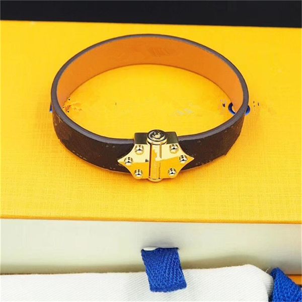 

men and women leather bracelets gold floral stainless steel lock pendants fashion style sells6531677, Golden;silver