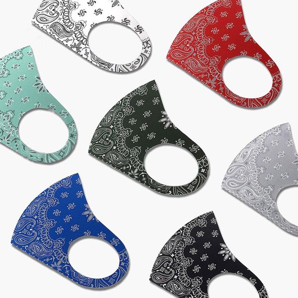

4pcs polyester washable reusable facemask fashion print breathing patterned mouths mouth maski with design cubrebocas