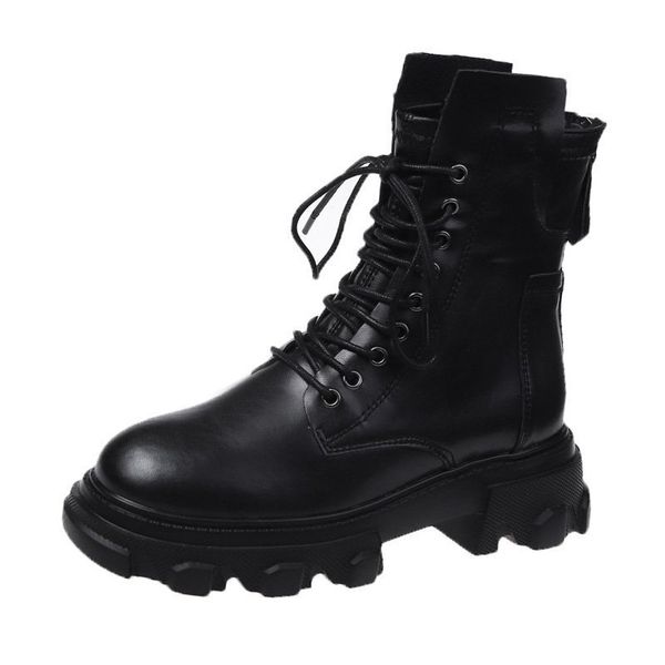 

2021 the new lace up to leather from the of women proof dthick water thick bottom platform ankle boots black ladies 3uos