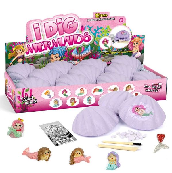 

Toddler Blind box Mermaid Princess girl gift set Archeology toys DIY model children excavator toys free delivery