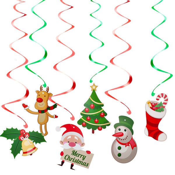 

6pcs/set ceiling hanging swirl christmas decoration room bar festival supplies diy event party ornaments