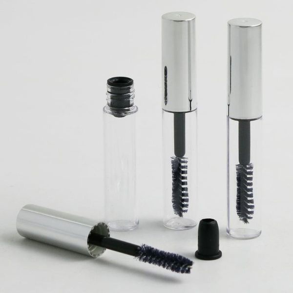 

21pcs/lot silver cap plastic diy empty mascara tubes with eyelash wand brush eyelash cream container bottle vials 4ml