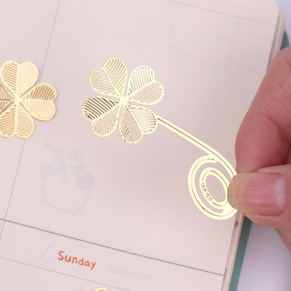 

1pc new four-leaf clover reading metal clip bookmark gift book mark for kids bbyzkp