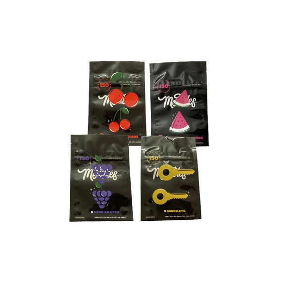 

new edibles packaging cookies mylar bags for edibles watermellon cherry grape sour keys storage plastic mylar zipper display poly bags