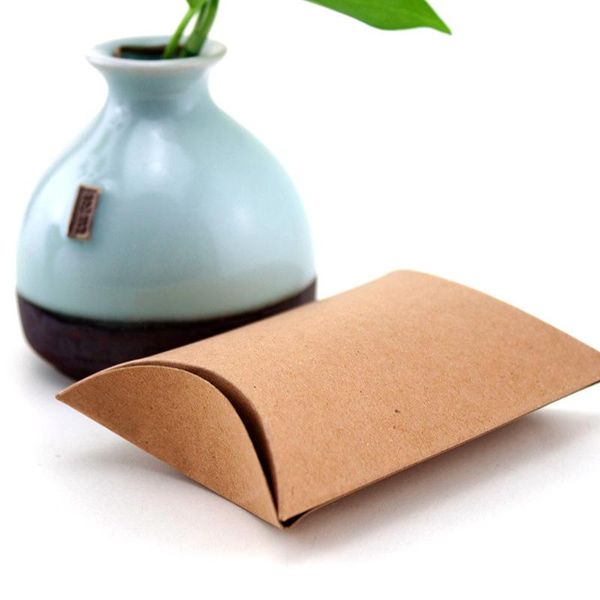 

500 retro candy box, environmental protection gift box, kraft paper pillow candy box