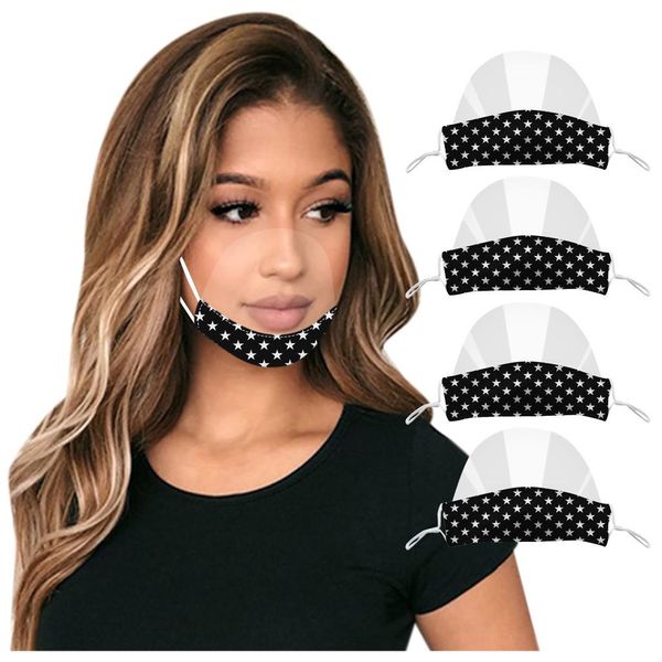 

4pc видимых моющегося ресторан clear mask chin щит роты столовая дышащий caps ткань mout mini daily sqcrgn dhzlstore, Black