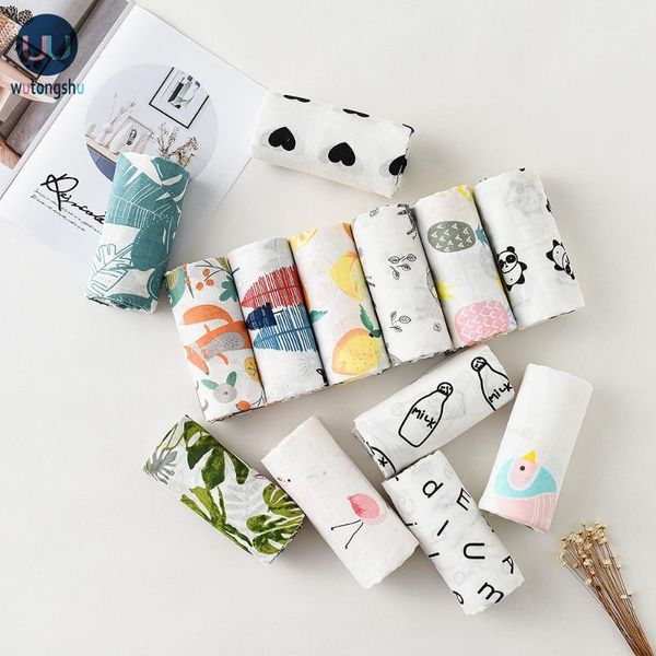 

blankets & swaddling cotton baby 2 layers born pography accessories cartoon pattern stroller cover wrap muslin swaddle blanket1