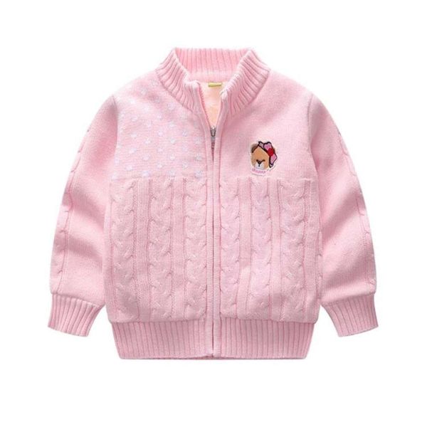 

cashmere new coat cotton autumn girls' knitted children's sweater with zipper zc7m, Blue