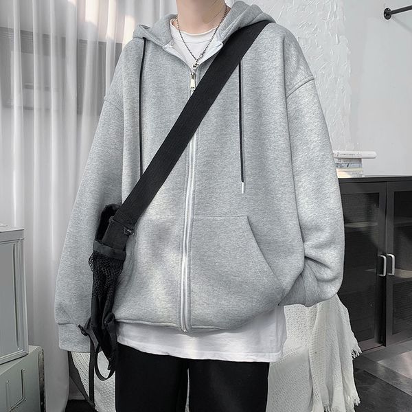 

new men's 2021 jacket spring and winter's fine wild wool hoodie young male clothes 1mj3, Black;brown