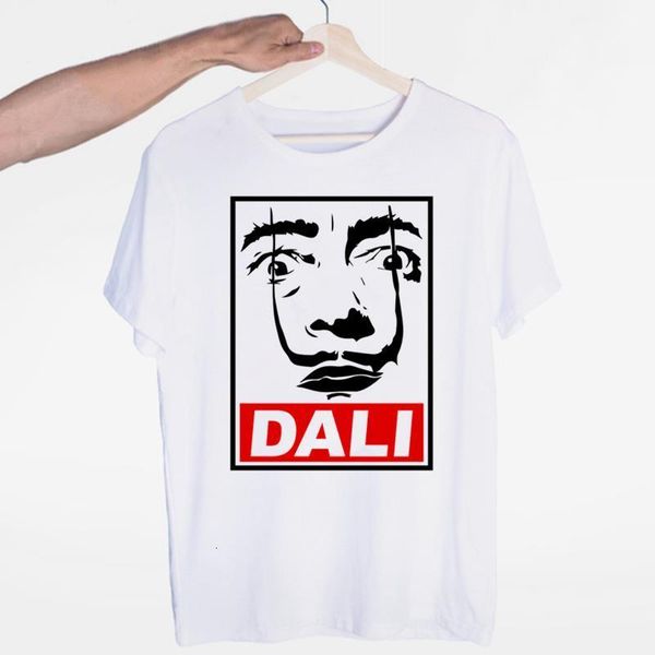 

salvadore dali tribute t-shirt o-neck short sleeves summer casual fashion men and women tshirt drop shipping, White;black