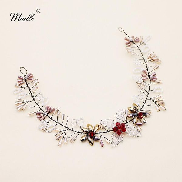 

miallo fashion multicolored handmade black copper wire crystal hair vine wedding hair ornaments bridal headband headpieces, Golden;silver