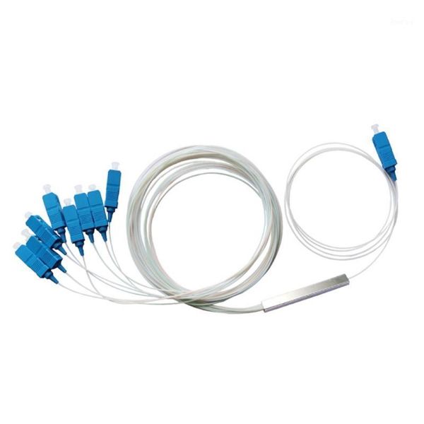 

100pcs/lot scapc 1x8 fiber optic ftth splitter fbt optical coupler scupc singlemode simplex plc optical splitter