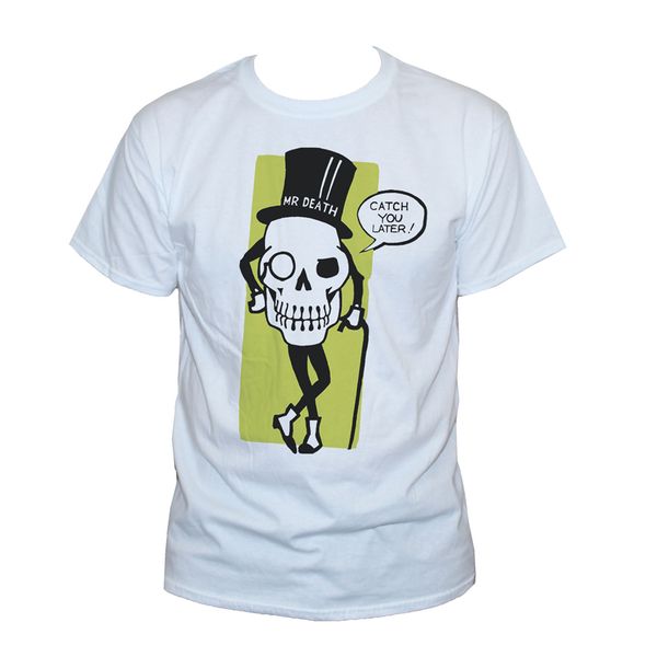 

mr death skull goth funny quote party graphic printed retro fashion hoodie designers t shirts sweatshirt