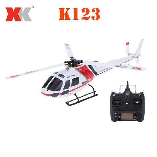 

rctown xk k123 6ch brushless as350 scale 3d6g system non-aileron rc helicopter rtf toys for kids upgrade wltoys v931(in stock