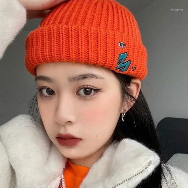 

berets 2021 versatile autumn and winter fashion brand hat n letter knitted wool zichao people shopping personalized women's1, Blue;gray