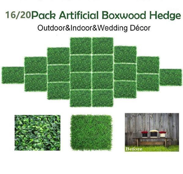 

decorative flowers & wreaths 16/20pcs simulated green plant,privacy hedge screen suitable for outdoor,indoor, garden, fence, backyard and ho