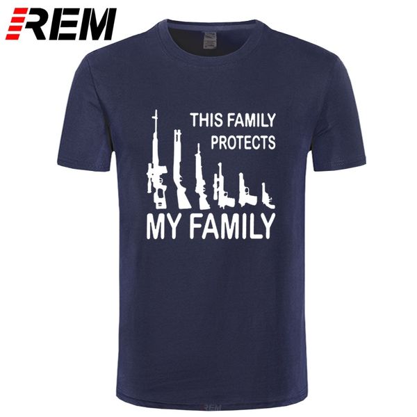 

rem summer short sleeve cartoon this family protects my family guns weapons funny printed sport hooded sweatshirt hoodie men t shirt