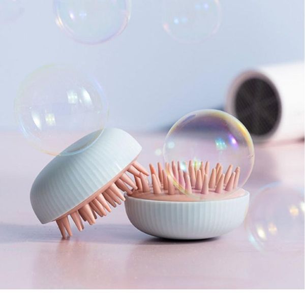 

sile head scalp massager 3 hole drain shampoo hair brush dry wet shower c jllmym, Silver