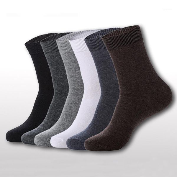 

wholesale-men's breathable socks classic business brand 100% cotton man socks sport casual winter thermal socks calcetines 5 color1, Black