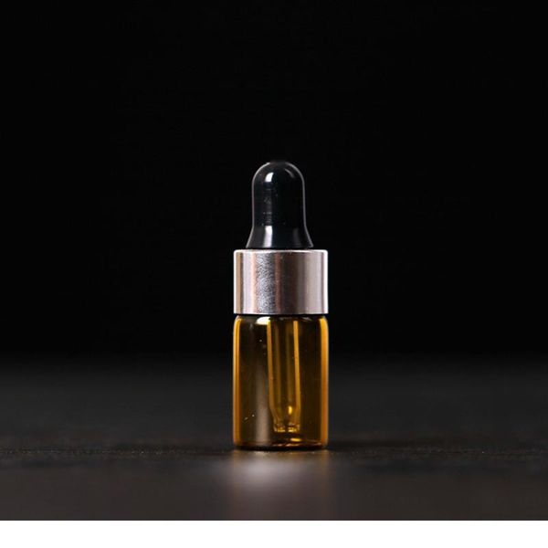 

100pcs/lot l clear glass dropper perfume bottle amber latex enssential oil bottle with glass stick sample te qylqyo