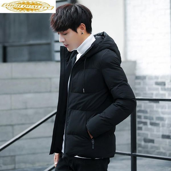 

winter jacket men hooded parka hombre korean thick short coat men's jackets clothing 2020 casaco masculino kj7541, Black