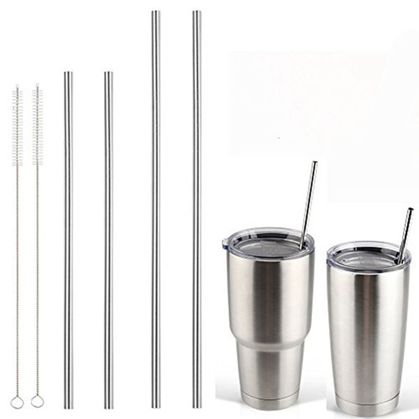 

steel bend more size stainless original straight straw and cleaning brush reusable straws metal strawbar drinking tool