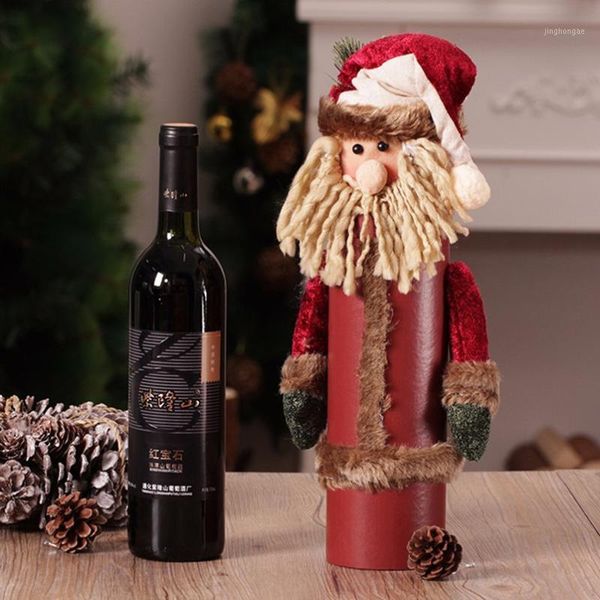 

santa claus wine bottle cover christmas decorations for home 2021 christmas gift bottle holder navidad new year's decor1