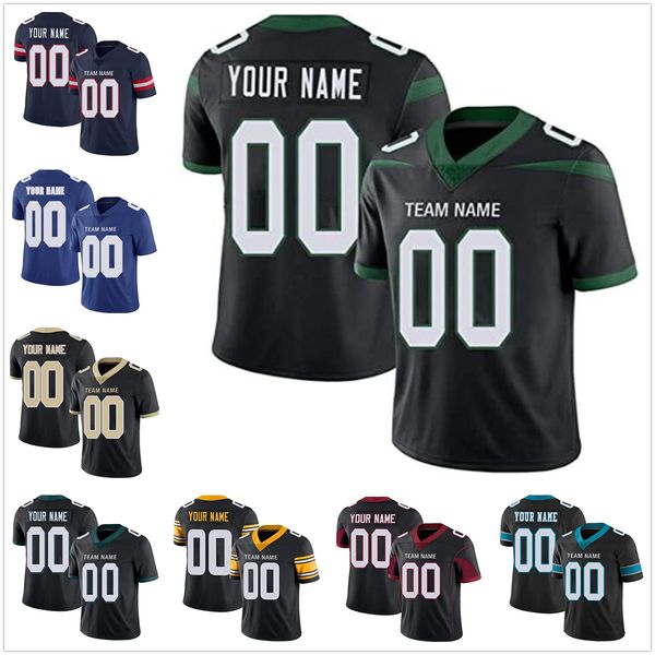 

custom stitched football jerseys personalized athlete's uniforms embroidered shirts for men women kids,add team name number, Black