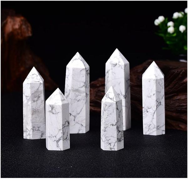 

1pc natural white turquoise point crystal healing kallaite energy stone natural quartz home decor reiki polished crafts qylpjm, Black