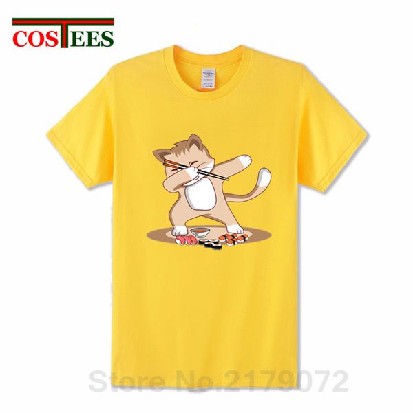 

sport dabbing chef sushi cat t shirt men funny sushi gift t-shirt male sushi kitty dab t shirt meow animal print clothing unisex
