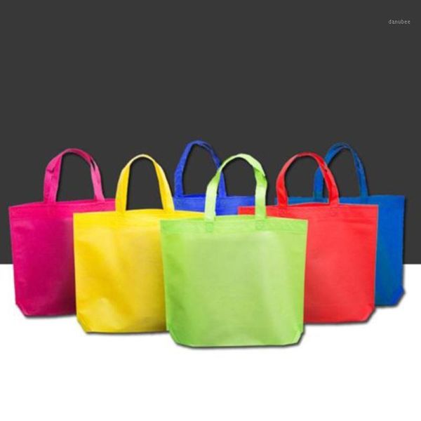 

1pc environmental shopping bag reusable foldable nonwoven casual tote bag grocery storage handbag high capacity1