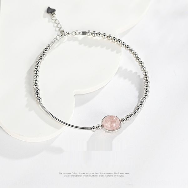 

s925 серебряный браслет braceletstrawberry braceletfemale клубничный хрустальные бусины цепь браслет корейской версии сяоцин послушник ювели, Golden;silver