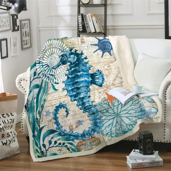 

scarves 3d print rectangle sherpa blanket wearable throw fj19, Blue;gray