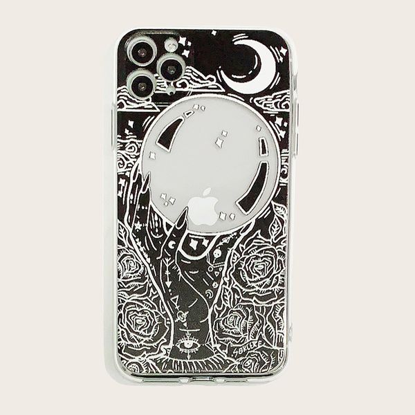 

painted planet tpu transparent all-inclusive soft shell is suitable for 6/7/8/xs/11 mobile phone case