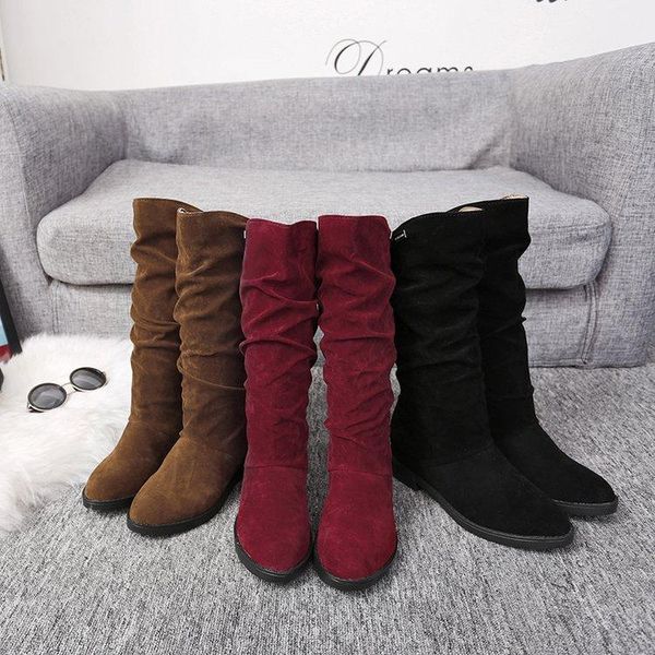 

2020 autumn and winter new snow boots women's winter plus velvet warmth korean casual shoes mid-tube thick-heeled women's boots, Black