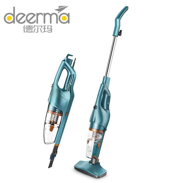 

deerma vacuum cleaner hand-held push rod 2-in-1 dual use vacuum cleaner 1.2l capacity dust box low noise vertical dust collector