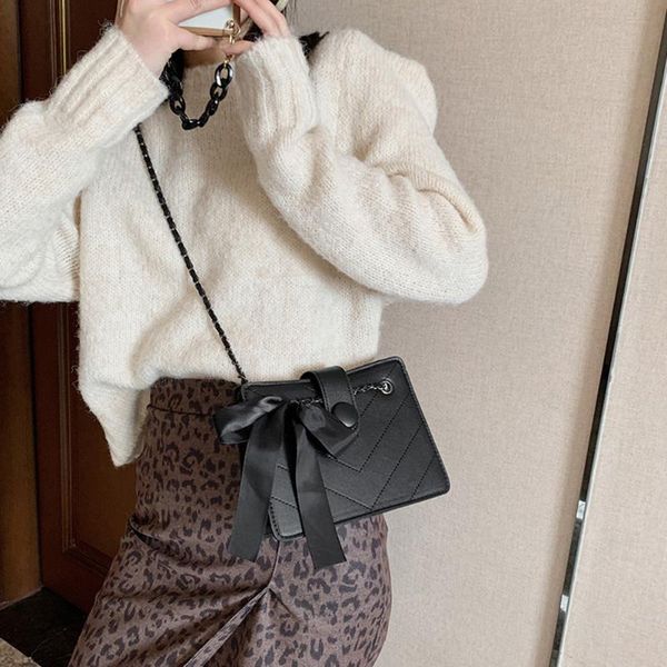 

solid color shoulder messenger bag clutches crossbody bags fashion simple bowknot handbags totes bags clutch bag
