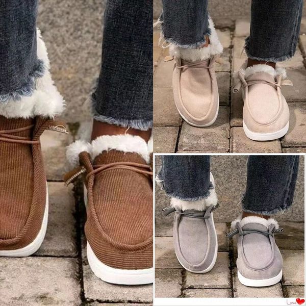 

janbl ulknn boots plush snow girls cotton boot winter boys children's cotton gray casual warm shoes students comfortable soft, Black