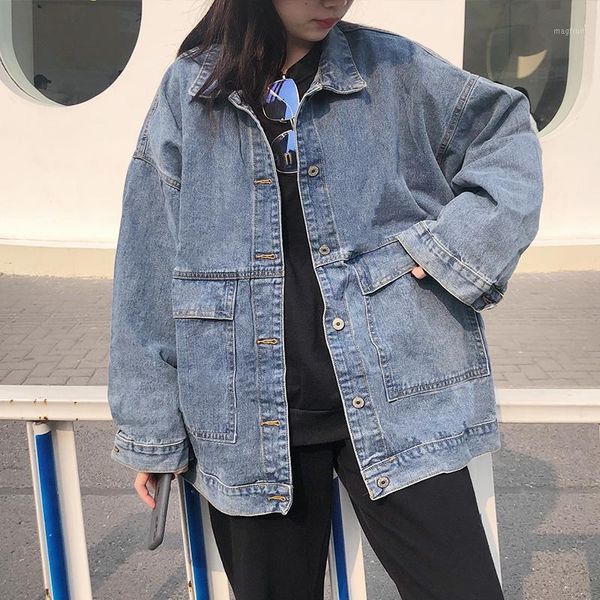 

momen style cropped jean jacket women summer blue denim jacket 2020 long-sleeved womens jackets coats for spring1, Black;brown