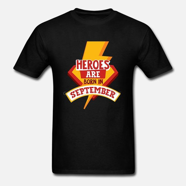 

men short sleeve heroes are born in september birthday gift design men s hoodie designers t shirts sweatshirt